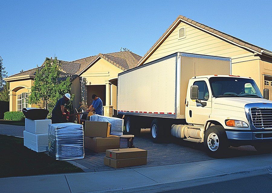 Furniture being moved by professional crew