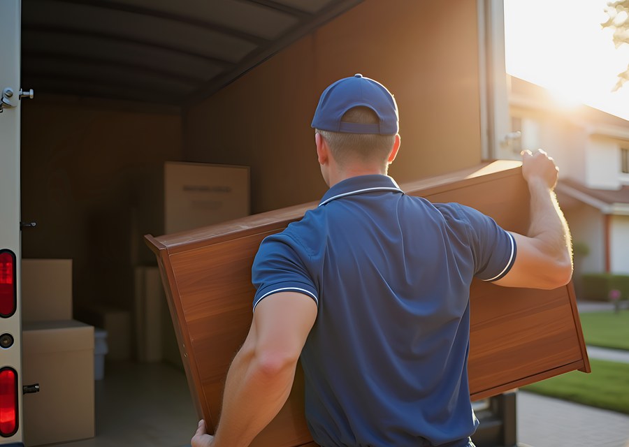 Furniture being moved by professional crew