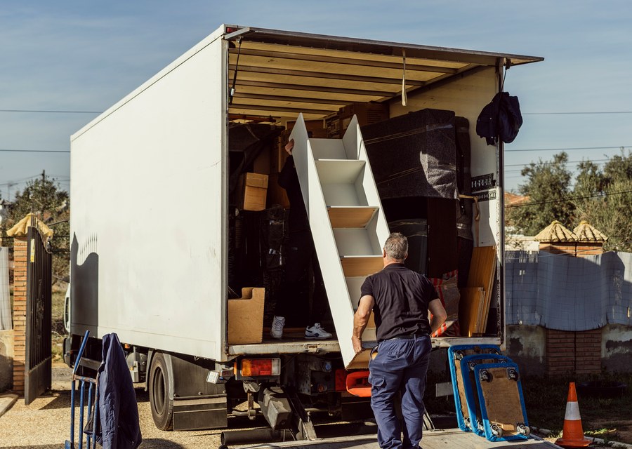 Furniture being moved by professional crew