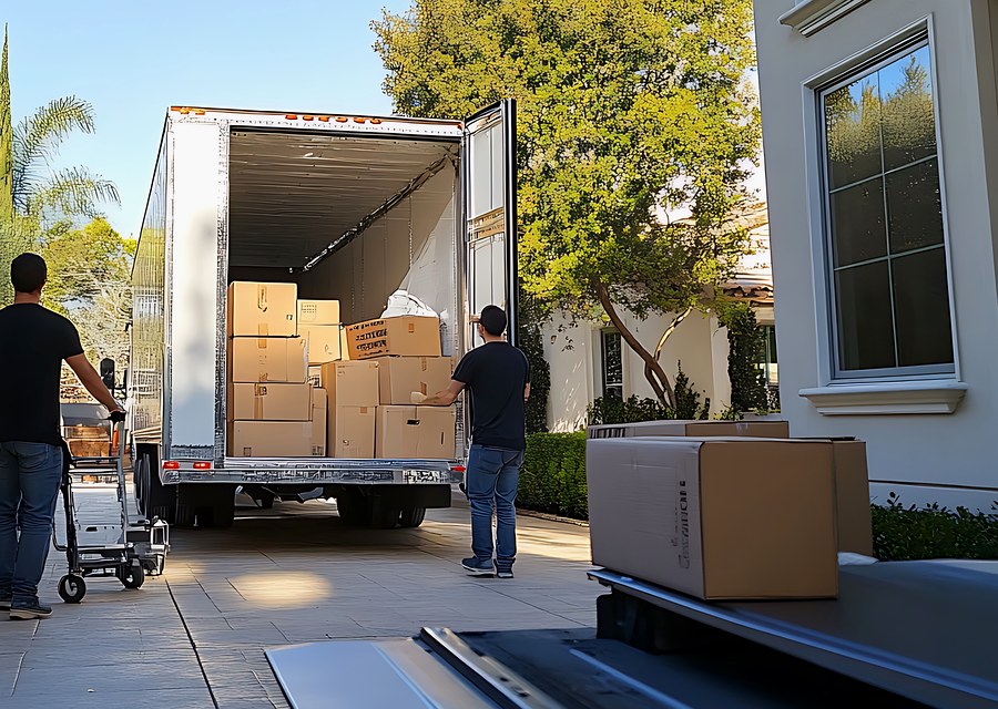 Furniture being moved by professional crew
