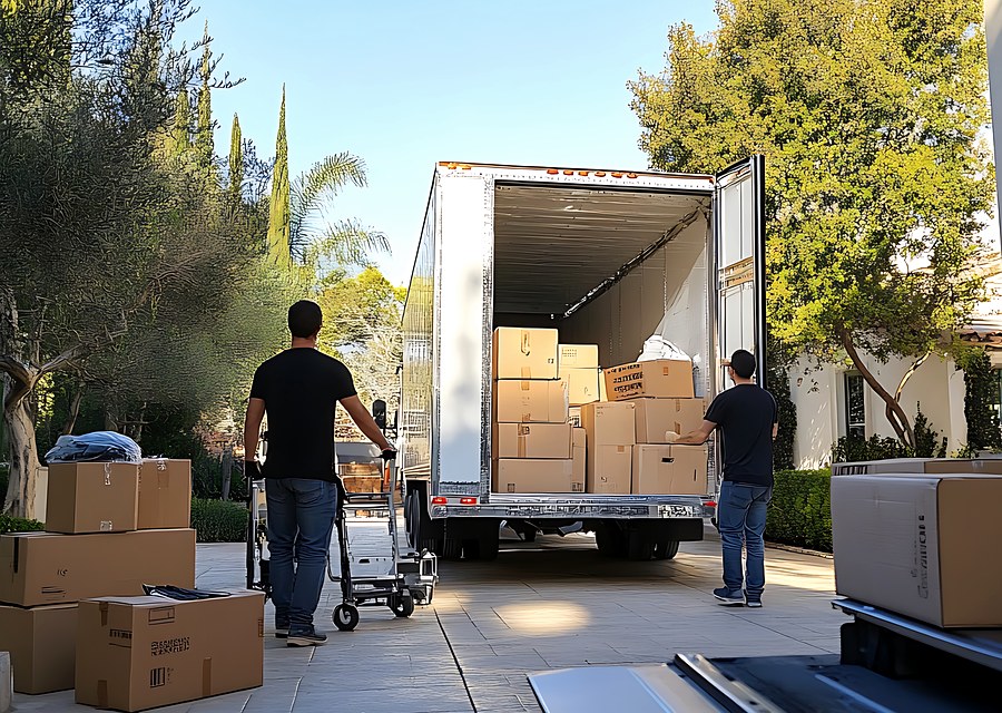 Furniture being moved by professional crew