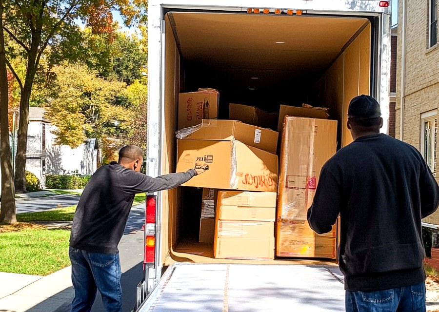 Furniture being moved by professional crew