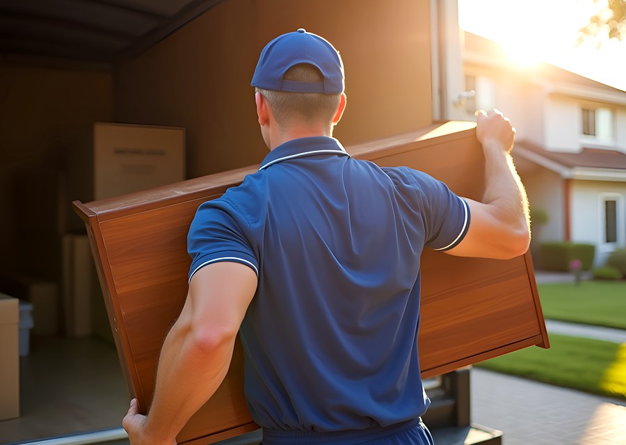 Furniture being moved by professional crew