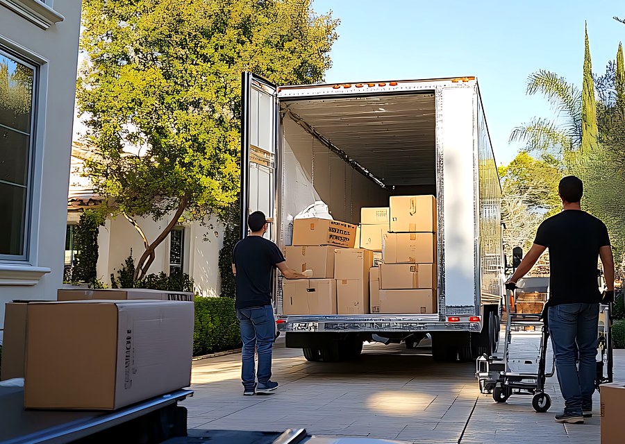 Furniture being moved by professional crew