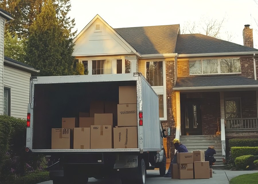 Furniture being moved by professional crew