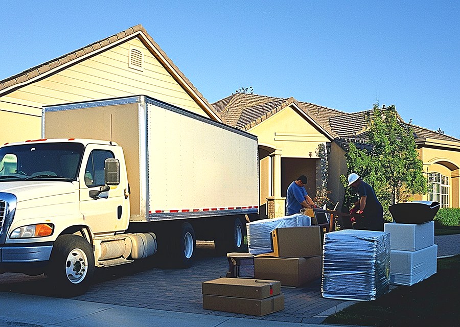 Furniture being moved by professional crew