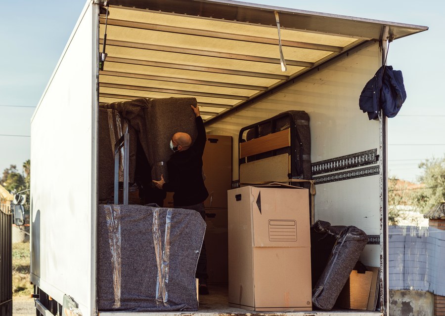 Furniture being moved by professional crew
