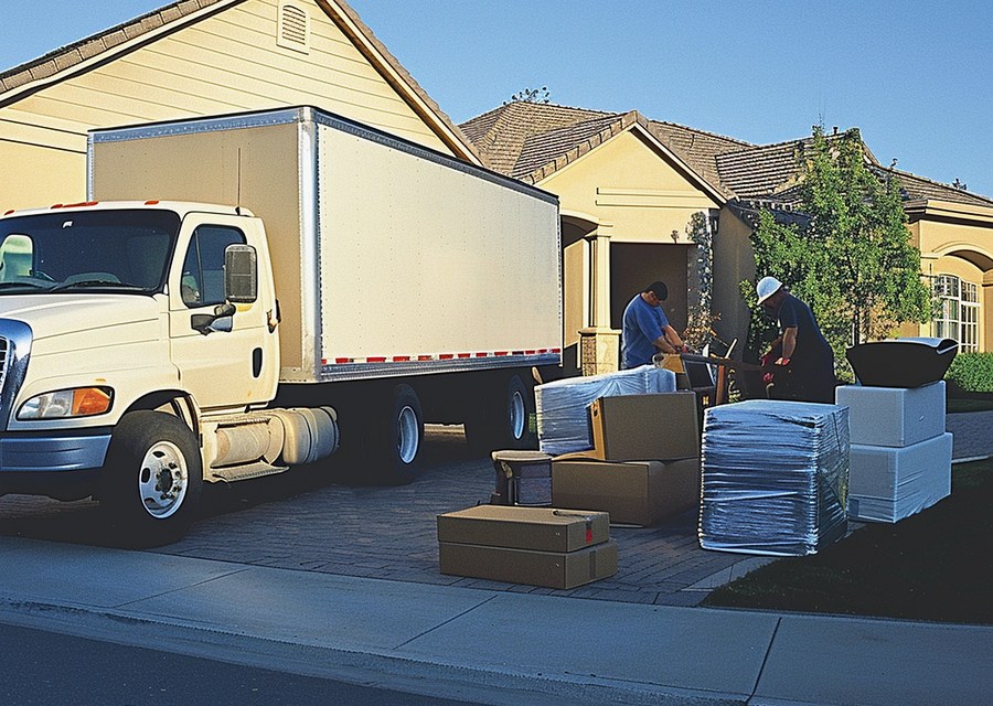 Furniture being moved by professional crew