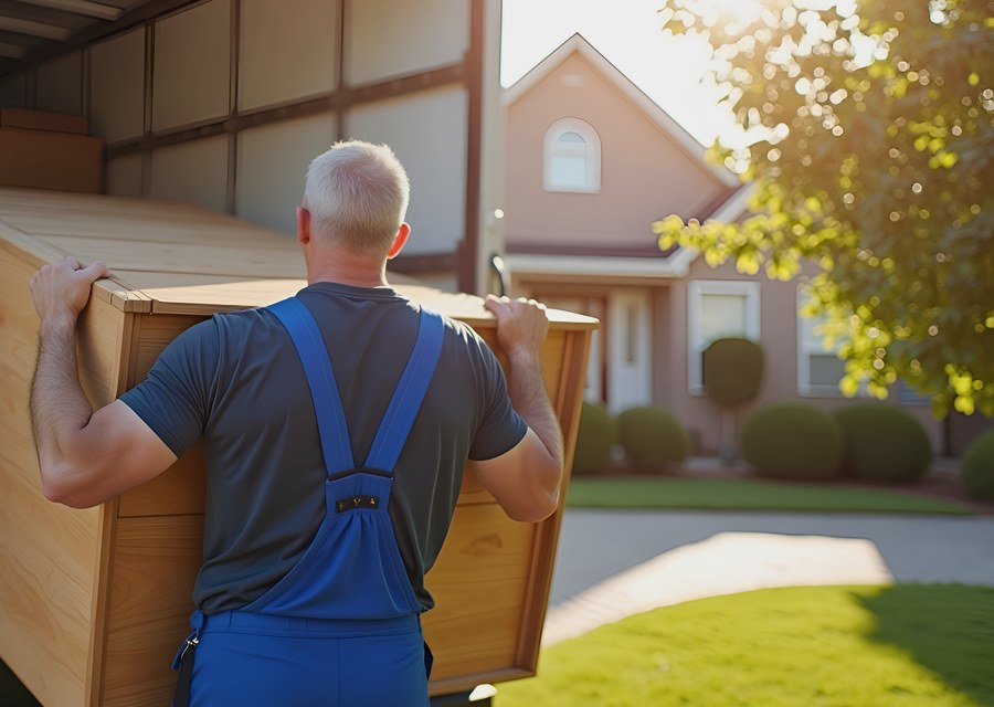 Furniture being moved by professional crew