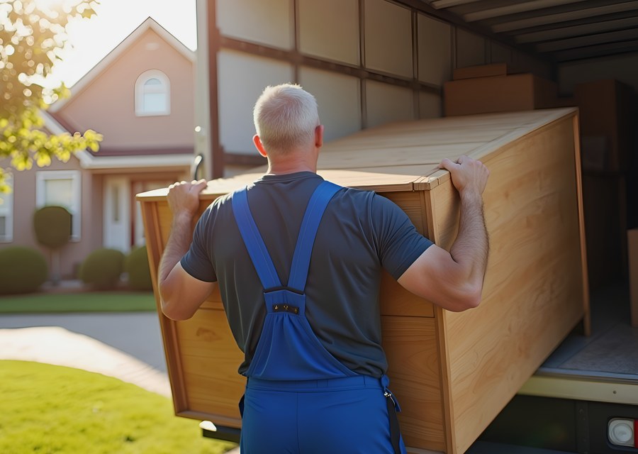 Furniture being moved by professional crew