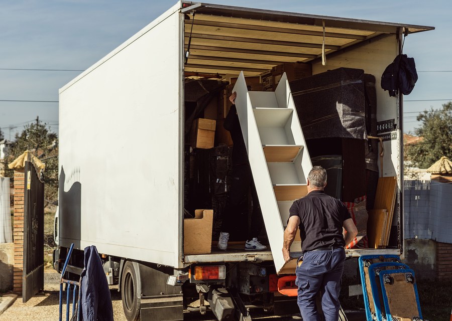 Furniture being moved by professional crew