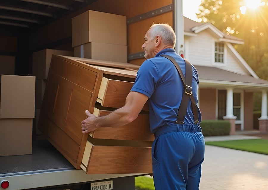 Furniture being moved by professional crew