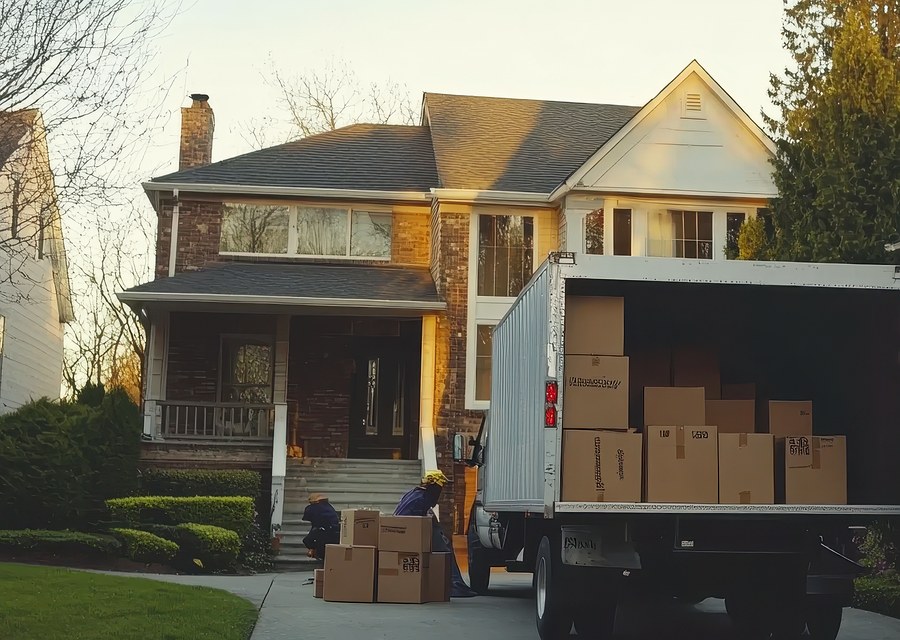 Furniture being moved by professional crew