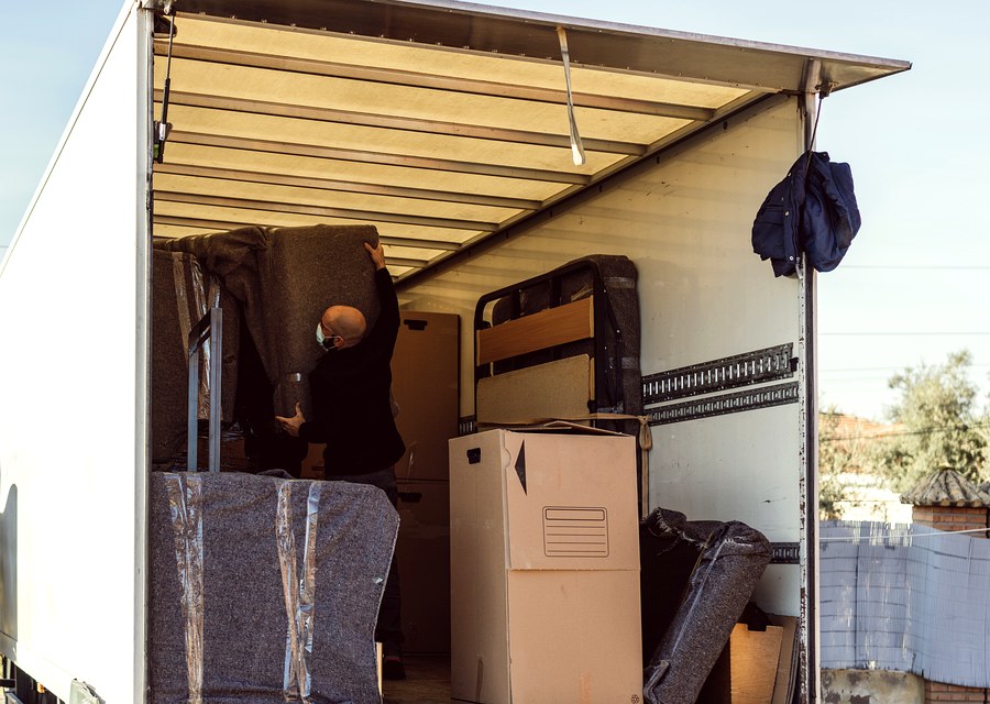 Furniture being moved by professional crew