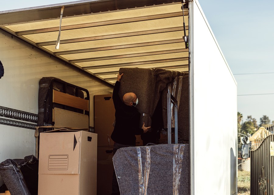 Furniture being moved by professional crew