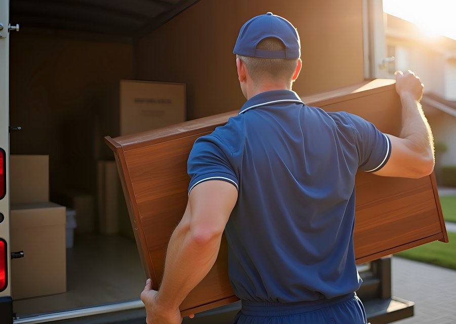 Furniture being moved by professional crew