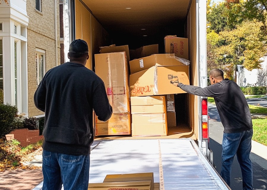 Furniture being moved by professional crew