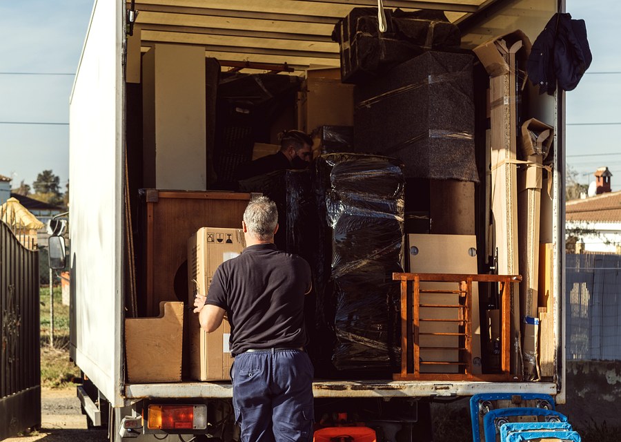 Furniture being moved by professional crew
