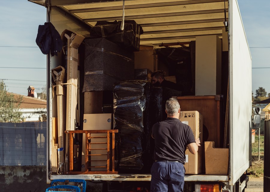 Furniture being moved by professional crew