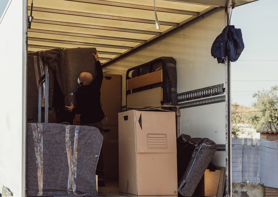 Furniture being moved by professional crew