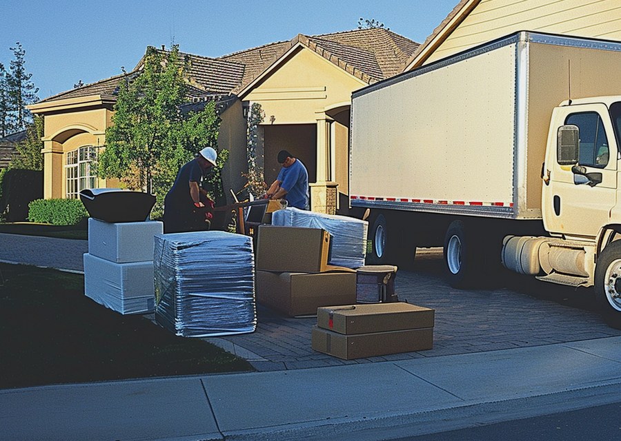 Furniture being moved by professional crew