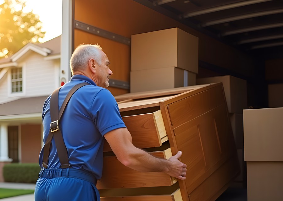 Furniture being moved by professional crew