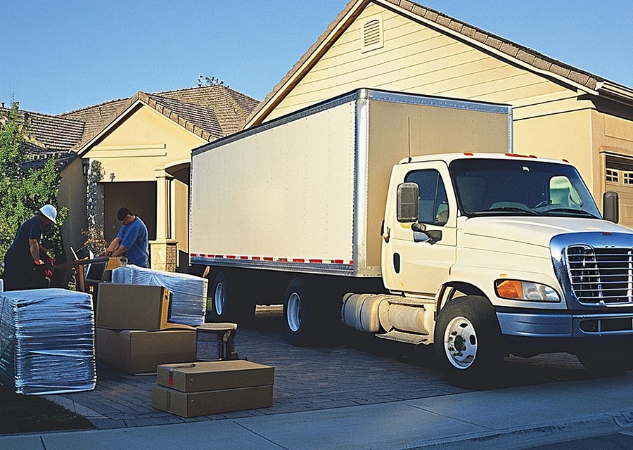 Furniture being moved by professional crew