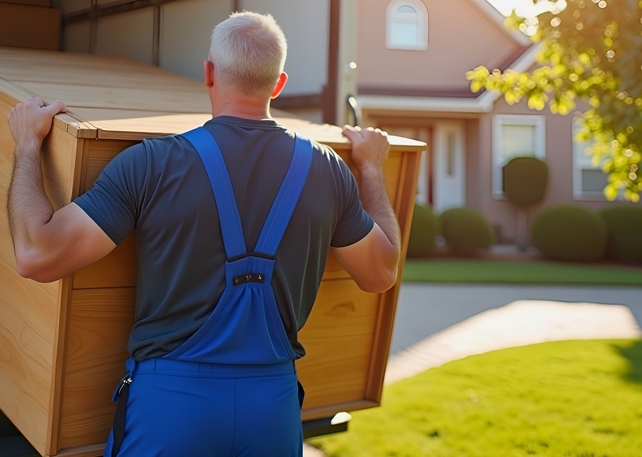 Furniture being moved by professional crew
