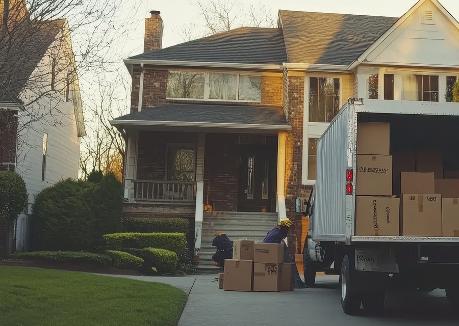 Furniture being moved by professional crew
