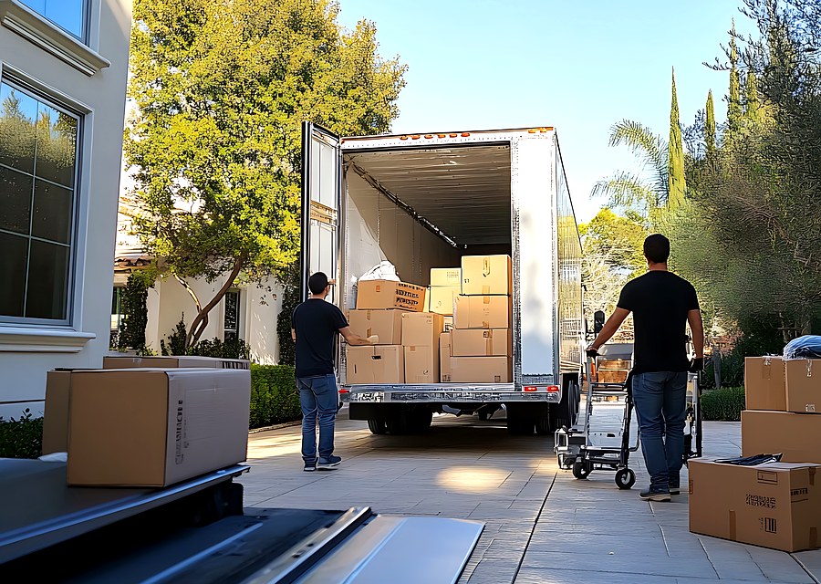 Furniture being moved by professional crew