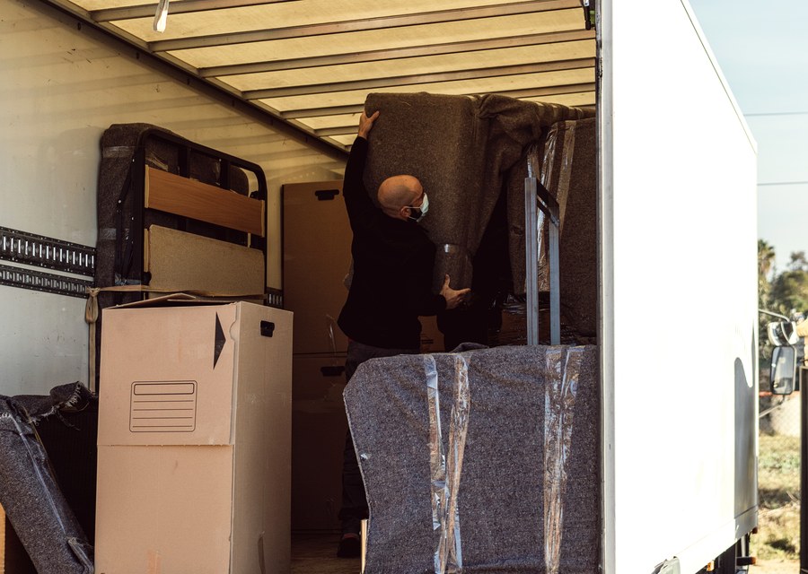 Furniture being moved by professional crew