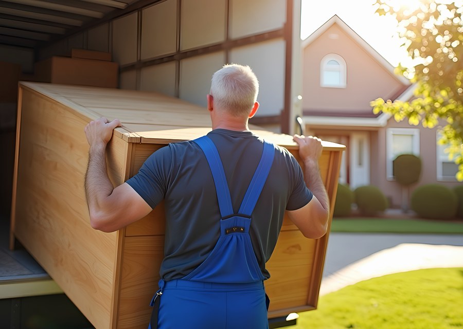 Furniture being moved by professional crew