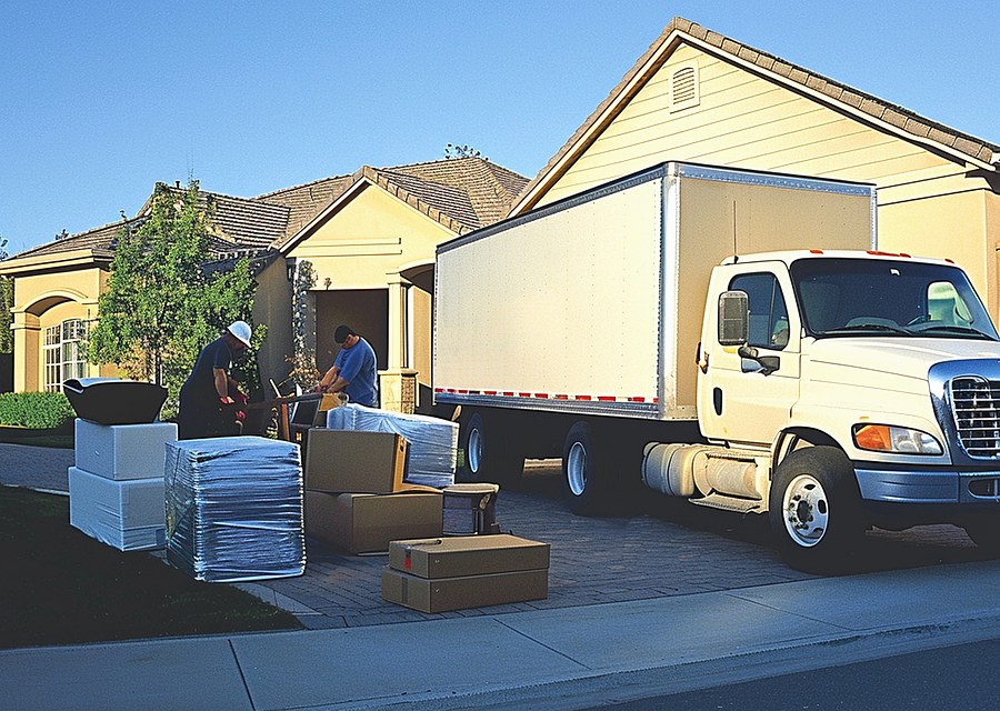 Furniture being moved by professional crew