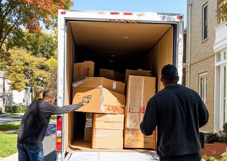 Furniture being moved by professional crew
