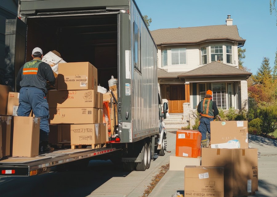 Furniture being moved by professional crew