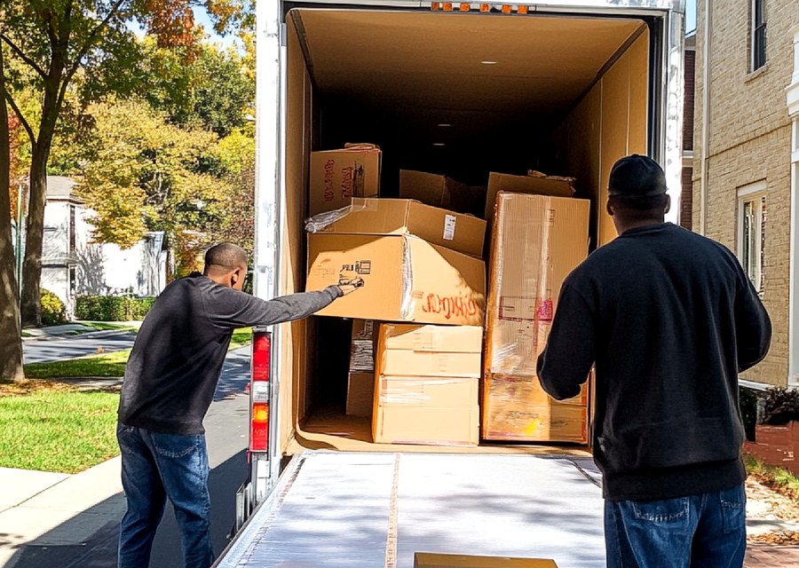 Furniture being moved by professional crew