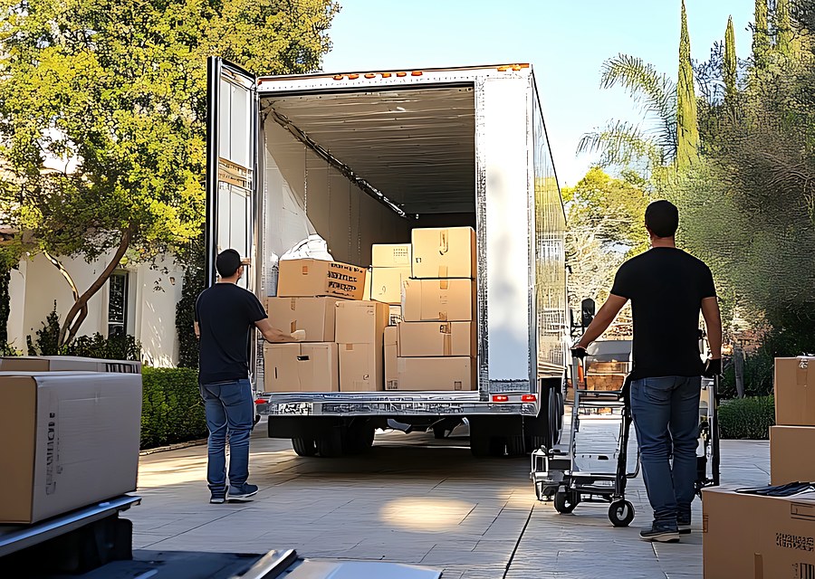 Furniture being moved by professional crew