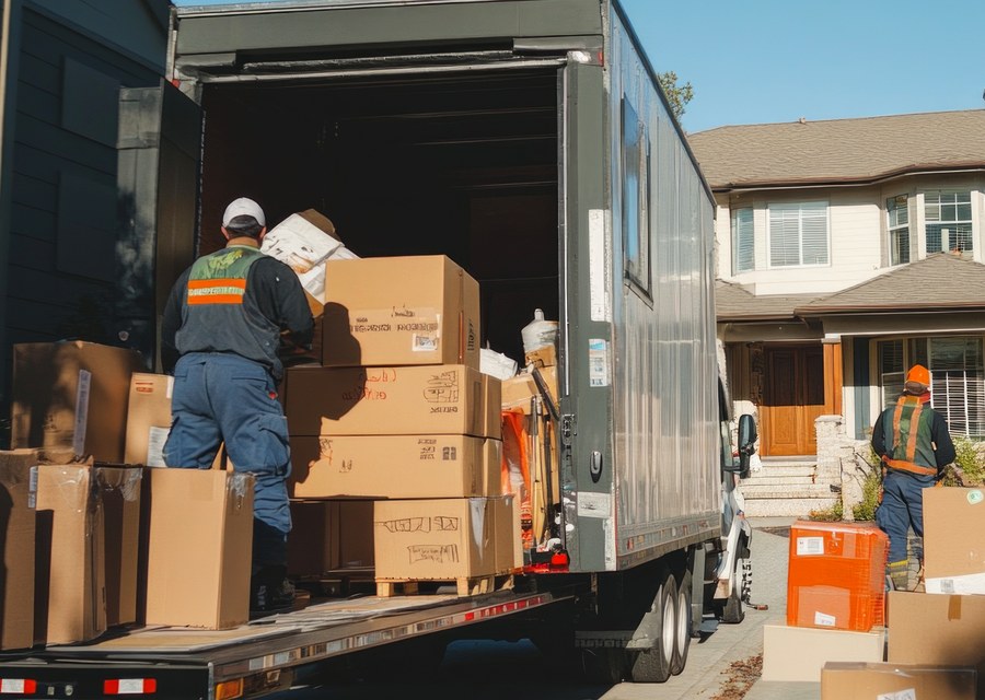 Furniture being moved by professional crew