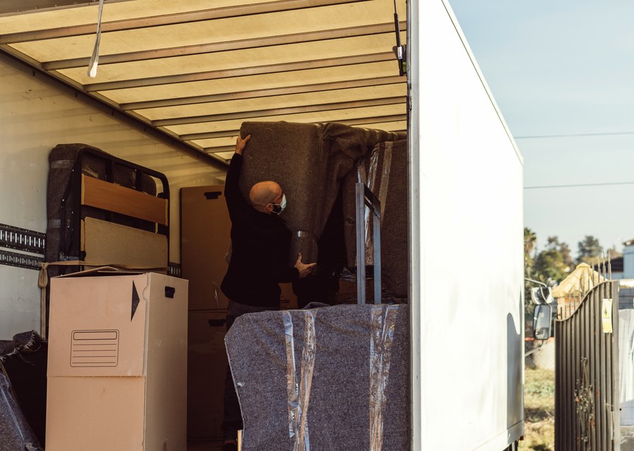Furniture being moved by professional crew