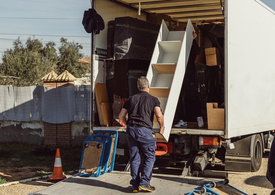 Furniture being moved by professional crew