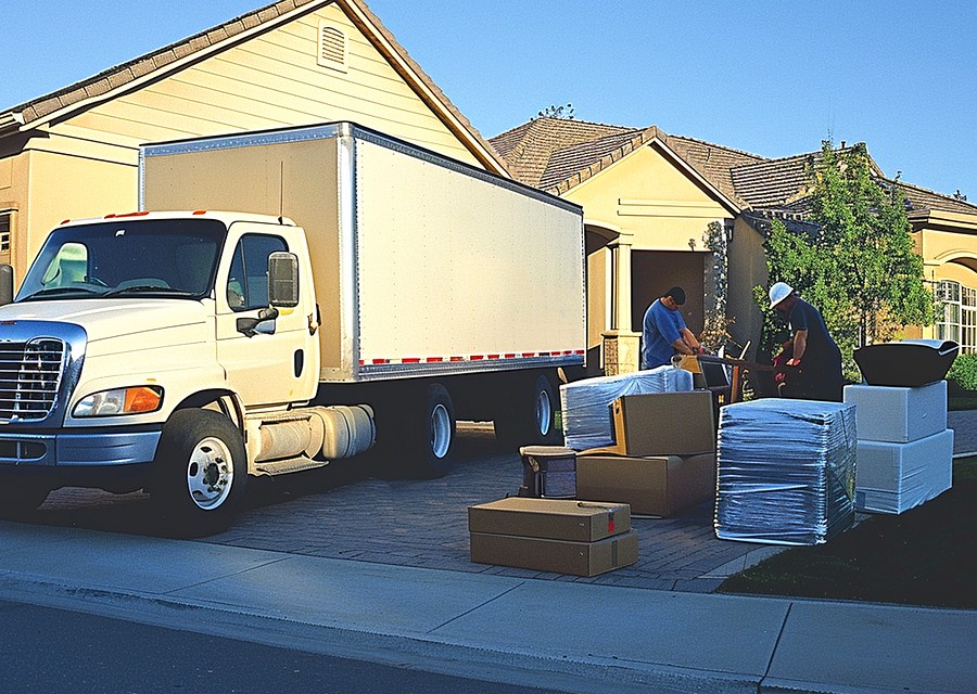 Furniture being moved by professional crew