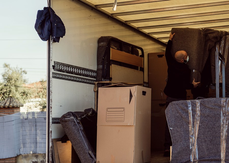 Furniture being moved by professional crew