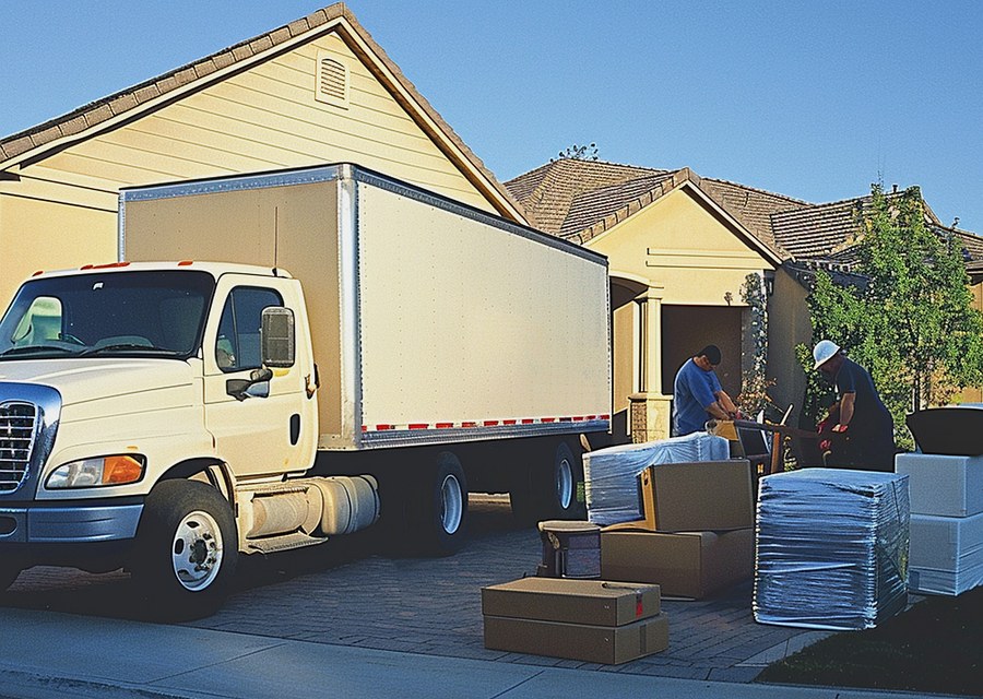 Furniture being moved by professional crew