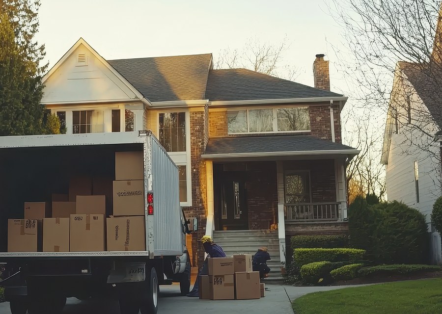 Furniture being moved by professional crew