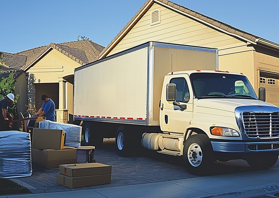 Furniture being moved by professional crew