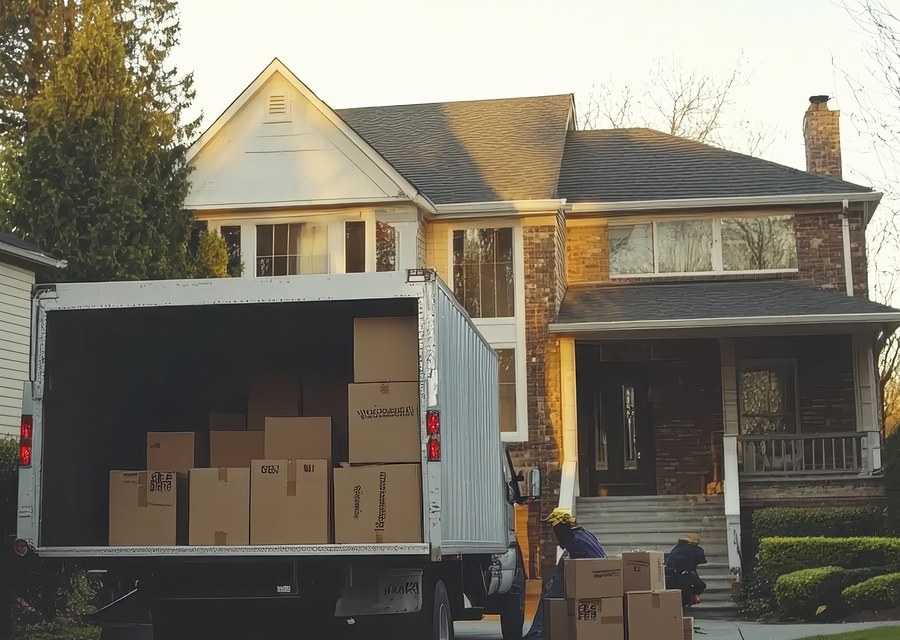 Furniture being moved by professional crew