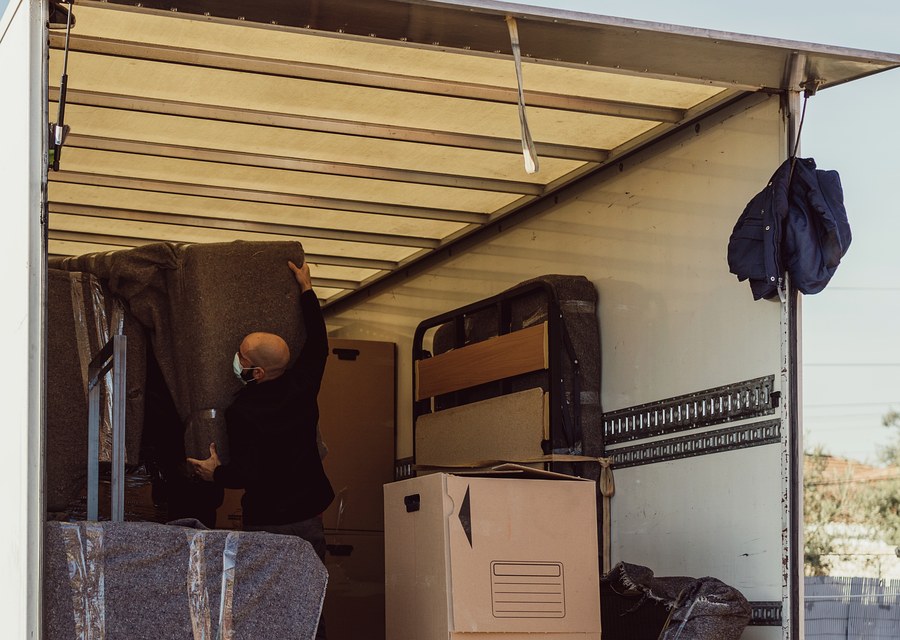 Furniture being moved by professional crew