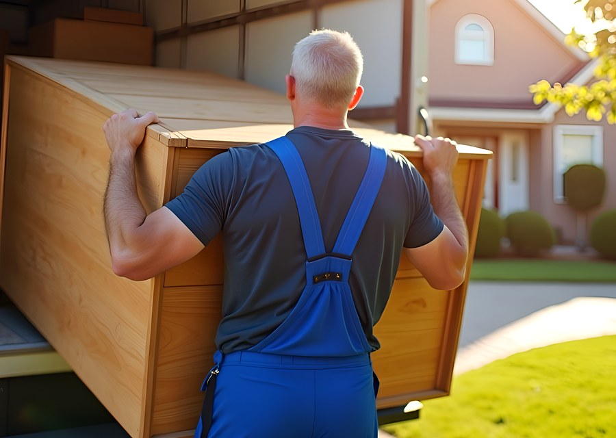 Furniture being moved by professional crew