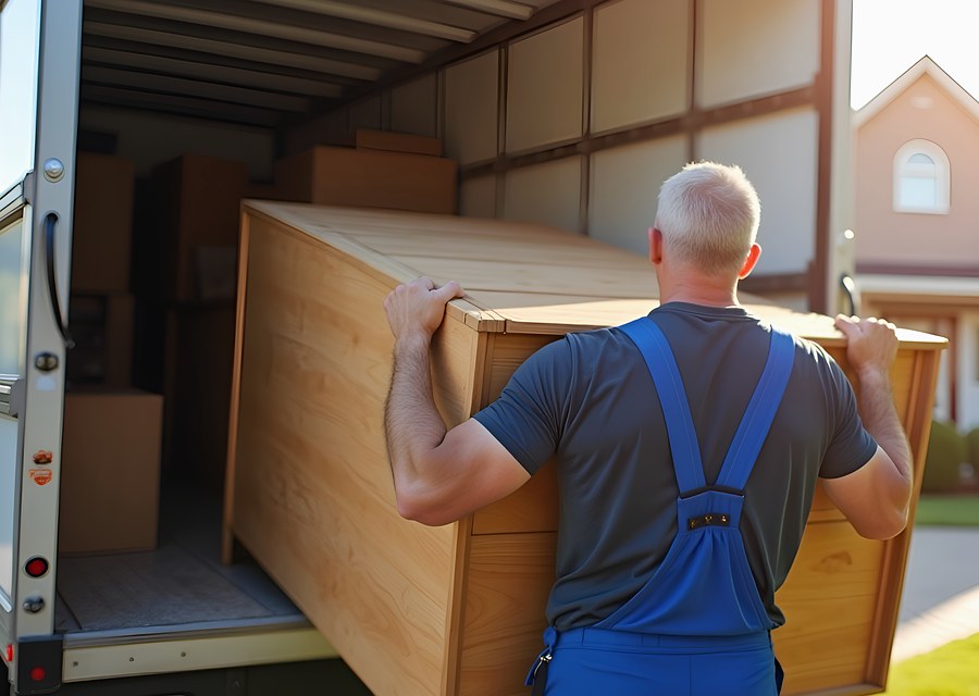 Furniture being moved by professional crew