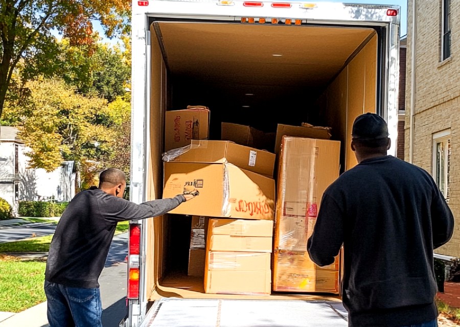 Furniture being moved by professional crew